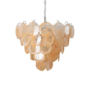 Orange Glass Disc Chandelier