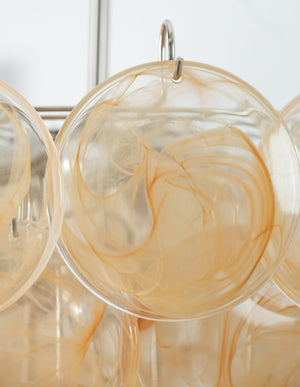 Orange Glass Disc Chandelier