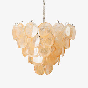Orange Glass Disc Chandelier