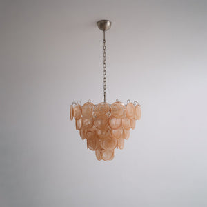 Orange Glass Disc Chandelier
