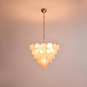 Orange Glass Disc Chandelier
