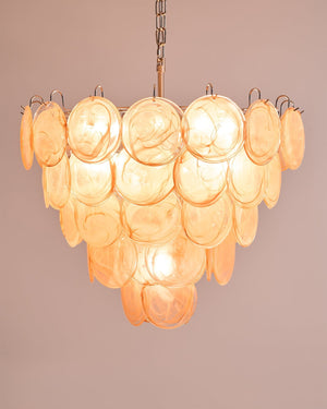 Orange Glass Disc Chandelier