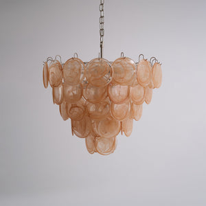 Orange Glass Disc Chandelier