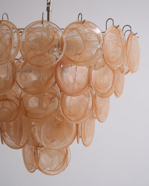 Orange Glass Disc Chandelier