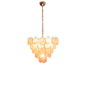 Orange Glass Disc Chandelier