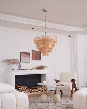 Orange Glass Disc Chandelier