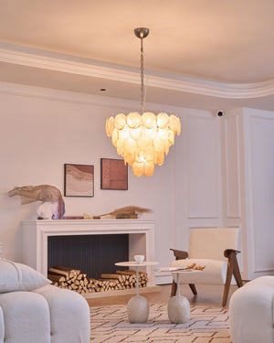 Orange Glass Disc Chandelier