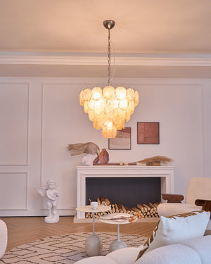 Orange Glass Disc Chandelier