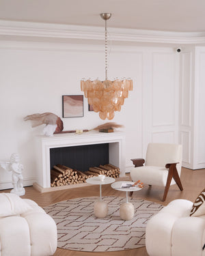 Orange Glass Disc Chandelier