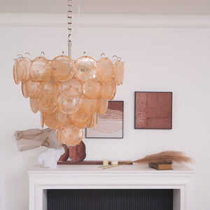 Orange Glass Disc Chandelier