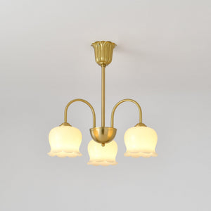 Orchids Brass Chandelier