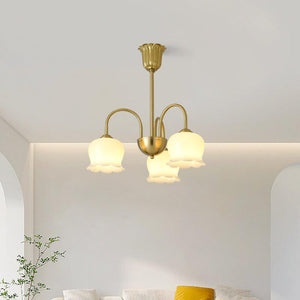Orchids Brass Chandelier