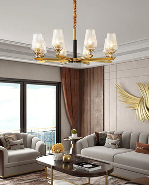 Orrefors Brass Chandelier