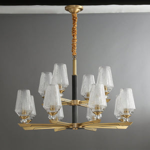 Orrefors Brass Chandelier