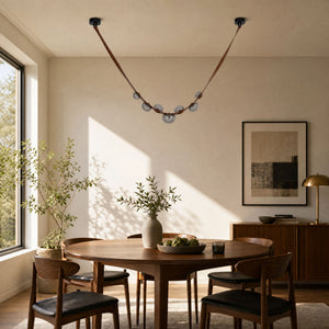 Orvyn Leather Arc Chandelier
