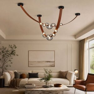 Orvyn Leather Arc Chandelier