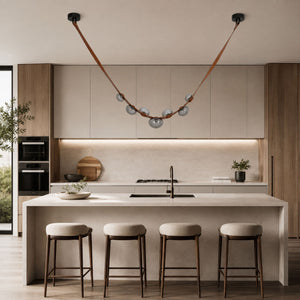 Orvyn Leather Arc Chandelier