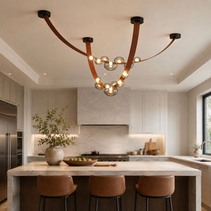 Orvyn Leather Arc Chandelier