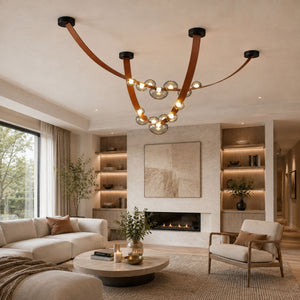 Orvyn Leather Arc Chandelier