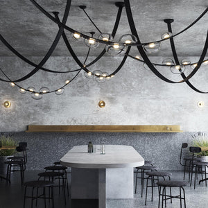 Orvyn Leather Arc Chandelier