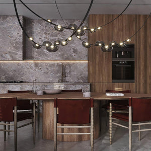 Orvyn Leather Arc Chandelier