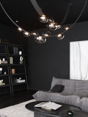 Orvyn Leather Arc Chandelier