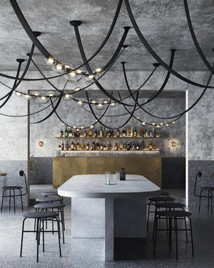 Orvyn Leather Arc Chandelier