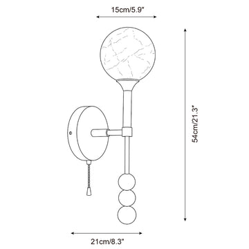 Osmara Alabaster Wandapplique — Dimensioentekeningen 1