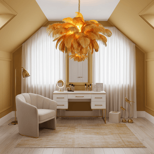 Ostrich Feather Chandelier