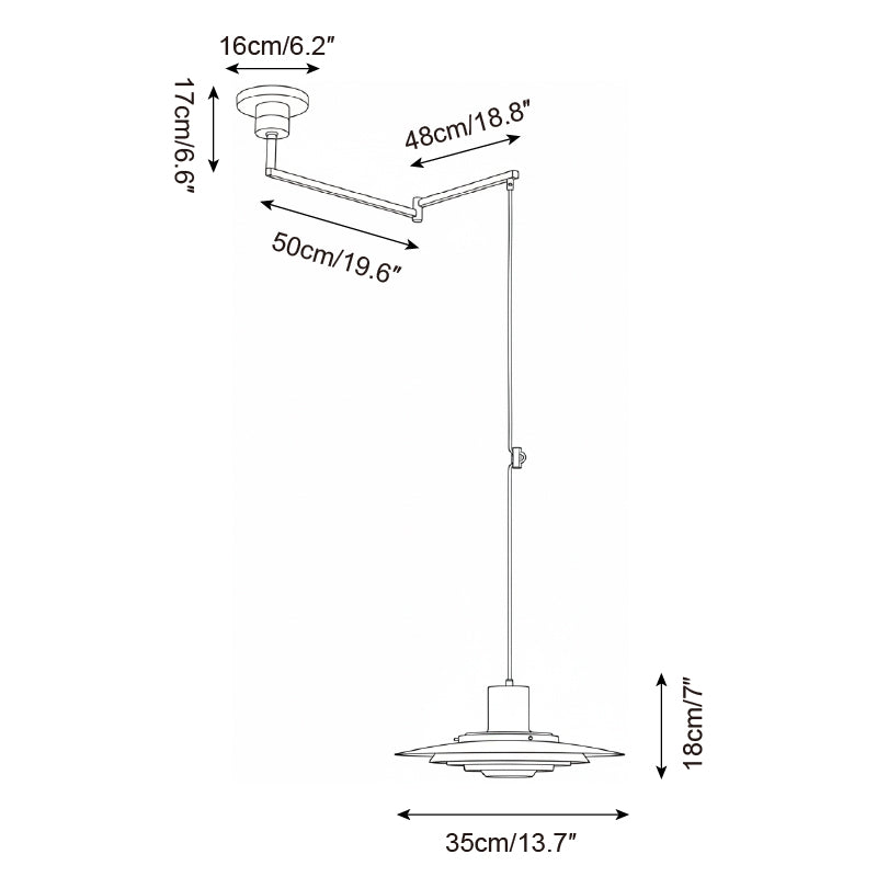 P376 Swing Arm Pendant Lamp