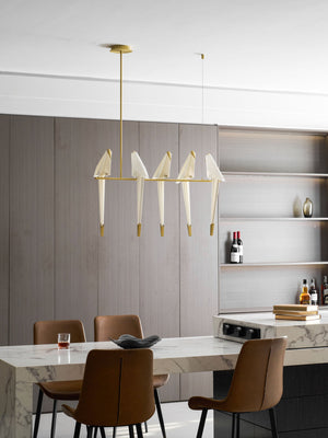 Paper Crane Bird LED Chandelier