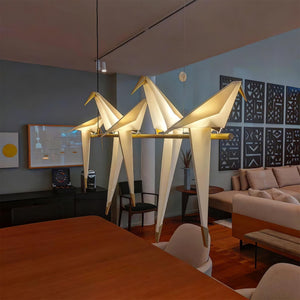 Paper Crane Bird LED Chandelier