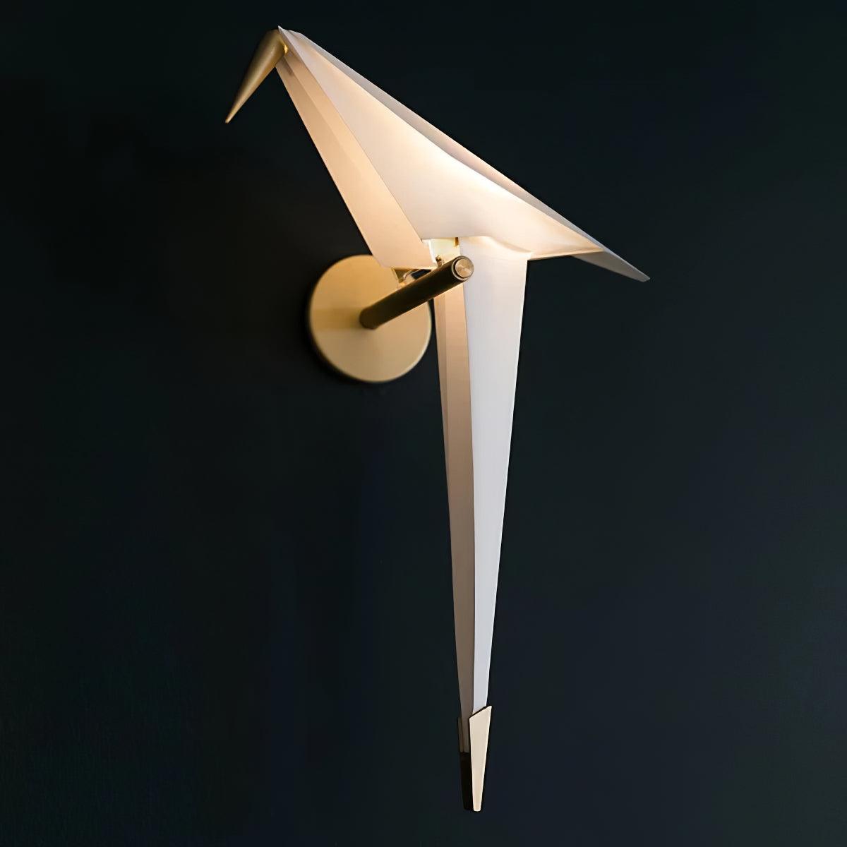 White Paper Crane Wall Lamp 13.7″- 21.6″