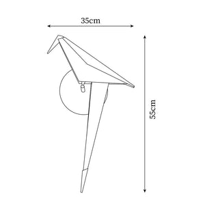 White Paper Crane Wall Lamp 13.7″- 21.6″ - Docos