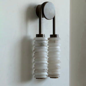 Calla Ribbed Alabaster Sconce