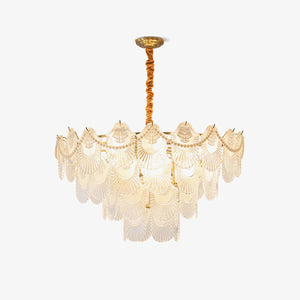 Pearl Glass Shell Chandelier