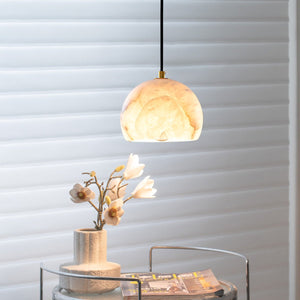 Petal Alabaster Dome Staircase Chandelier