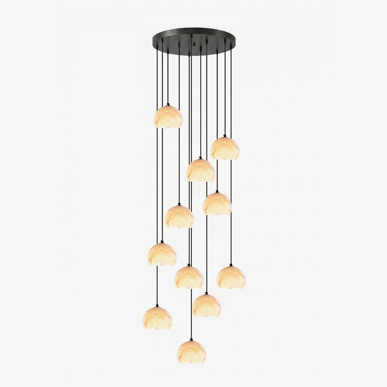 Petal Alabaster Dome Staircase Chandelier
