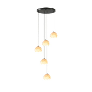 Petal Alabaster Dome Staircase Chandelier