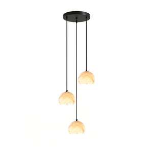 Petal Alabaster Dome Staircase Chandelier