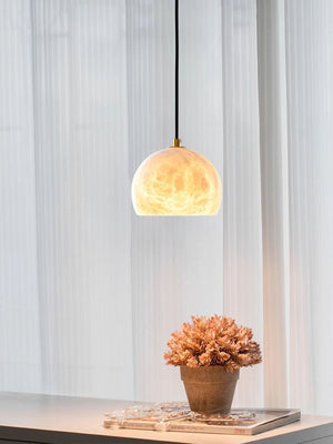 Petal Alabaster Dome Staircase Chandelier