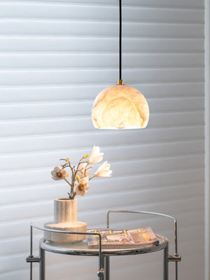 Petal Alabaster Dome Staircase Chandelier
