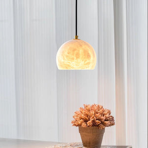Petal Alabaster Dome Staircase Chandelier