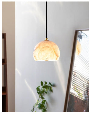 Petal Alabaster Dome Staircase Chandelier