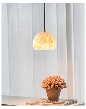 Petal Alabaster Dome Staircase Chandelier
