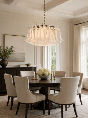Petals White Glass Chandelier