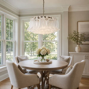 Petals White Glass Chandelier