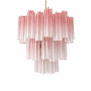Pink Glass Tubes Chandelier
