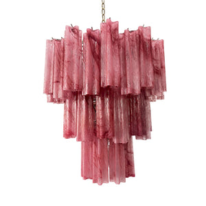 Pink Glass Tubes Chandelier