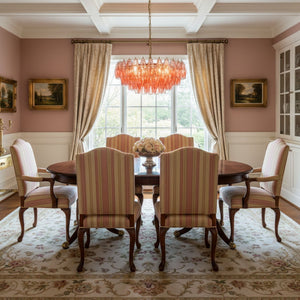 Pink Polygon Drop Chandelier